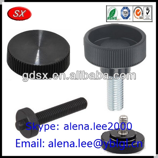 Dongguan factory knurled aluminum thumb screw/m6&m3&m2.5 aluminum screw with washer