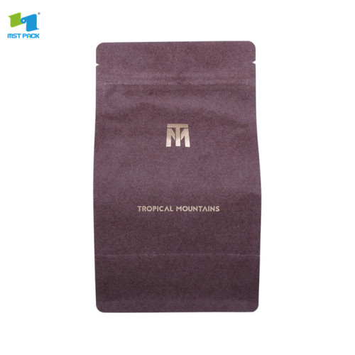 flat bottom custom zipper coffee bag with valve