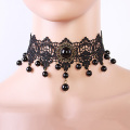 Black Lace kralen Choker eenvoudige gotische kraag ketting