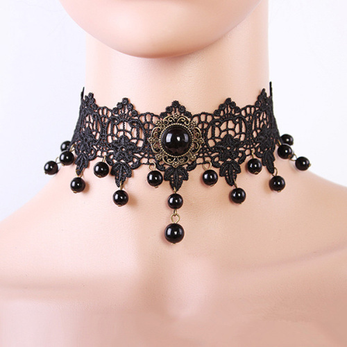 Dentelle noire Collier Tour de cou Collier gothique Simple