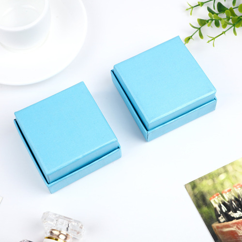 Custom Jewelry Packaging Light Blue Paper Earring Box