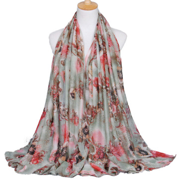 New Flower Fashion Women Voile Scarf Shawl