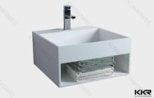 Wall Hung Solid Surface Basin Matt Finish European Popular
