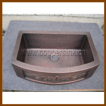 Coffee Color Hammered Copper Kitchen Sink