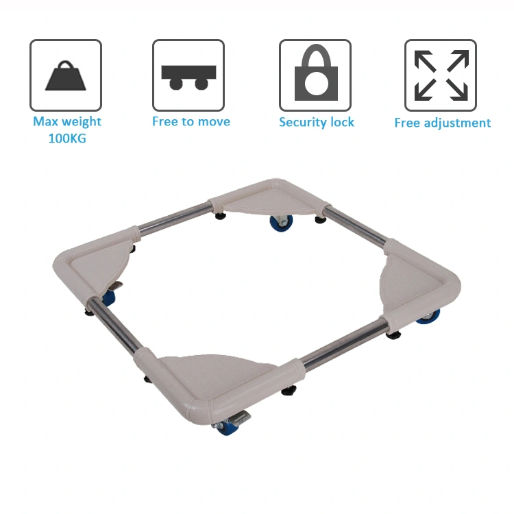 Washing Machine Trolley Stand, Movable Adjustable Washing Machine Base with Fixed Wheels/