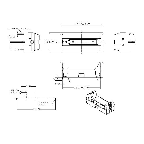 Coin Cell Holders FOR CR123A BT-S-SI-R-CR123A-A