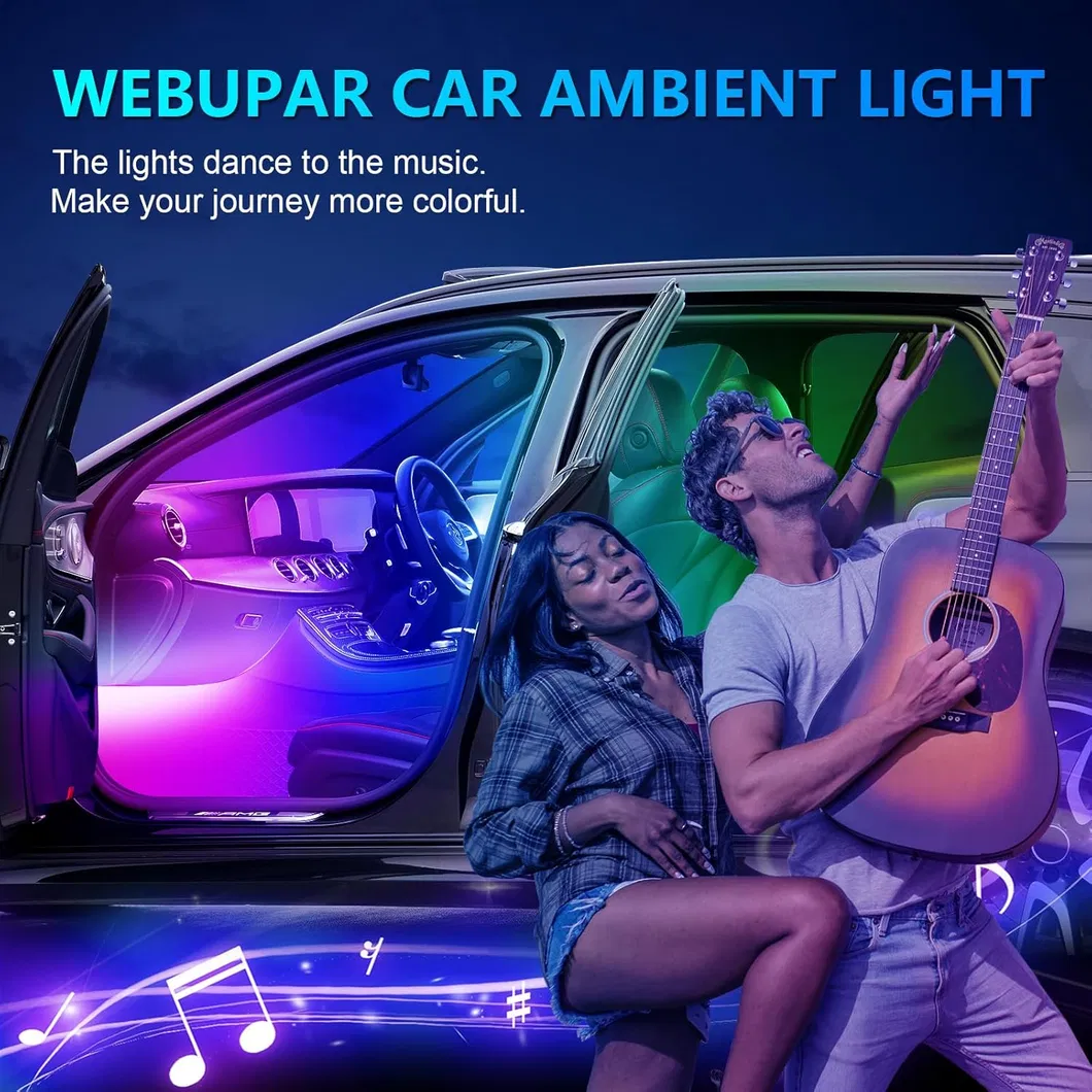 Vibrant LED Neon Light Strip Kit for Car Ambiance