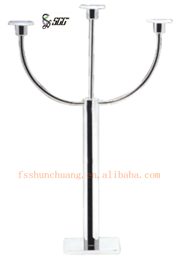 Mirror Polished Stainless Steel Candle Stand For Three Candles