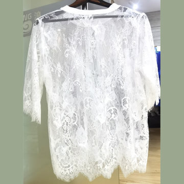 100% Nylon Lace Panel Fabric For Women's Blouses