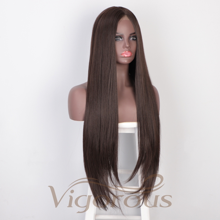 High Quality Brown Long With Bangs Ombre Heat Resistant Wholesale Cheap Cosplay For Black Women Wigs Synthetic Hair