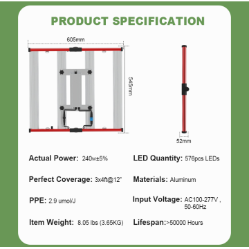 Mejor precio LM301B luces de cultivo de LED interior 240W