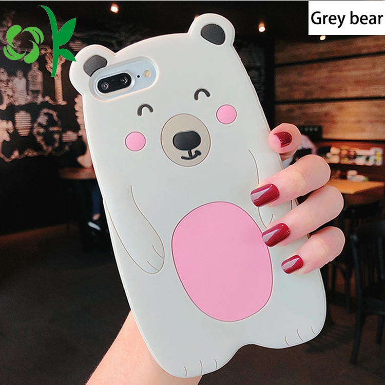 Cartoon Bear Shape Silicone Phone Case for IphoneXS