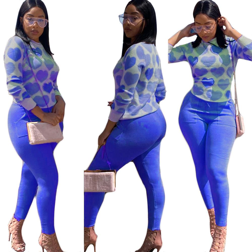 C7482 Custom Winter Outfits Women Set Long Sleeve Decorate Bead 2 Piece Tracksuit Hoodie Clothing Set