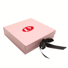 Logotipo de logotipo de cierre de caja magnética rosa