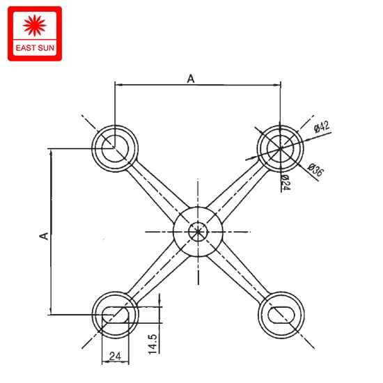 Four Arm Ways AISI316 Glass Spider (SD-150-4R)