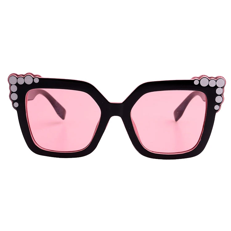 with Printing PC Frame Pink Lense Eyewear PC Material Sunglass