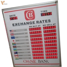 Indoor LED Electronic Foreign Currency Board for Bank Exchange Rates