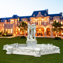 Classic Design Elegant Colored Marble woman statue fountain