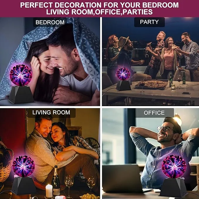 5-Inch Interactive Plasma Ball with Touch and Sound Sensitivity