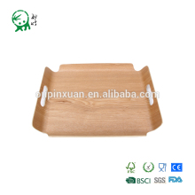 Custom portable wooden serving tray with handle