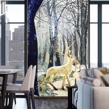 Home Decor Wallpaper Murals Beautiful Deer Glass Mosaic Art