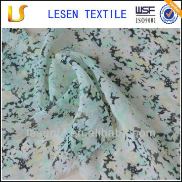 Lesen patterned chiffon fabric chiffon printed fabric/ 100% polyster chiffon fabric