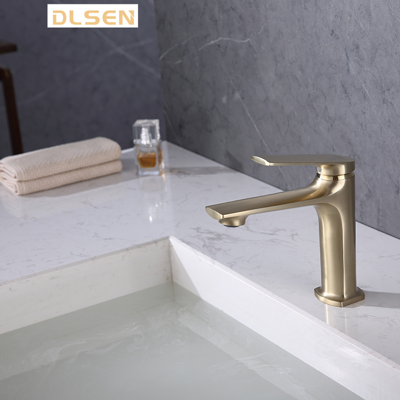 brass gold single lever basin tap