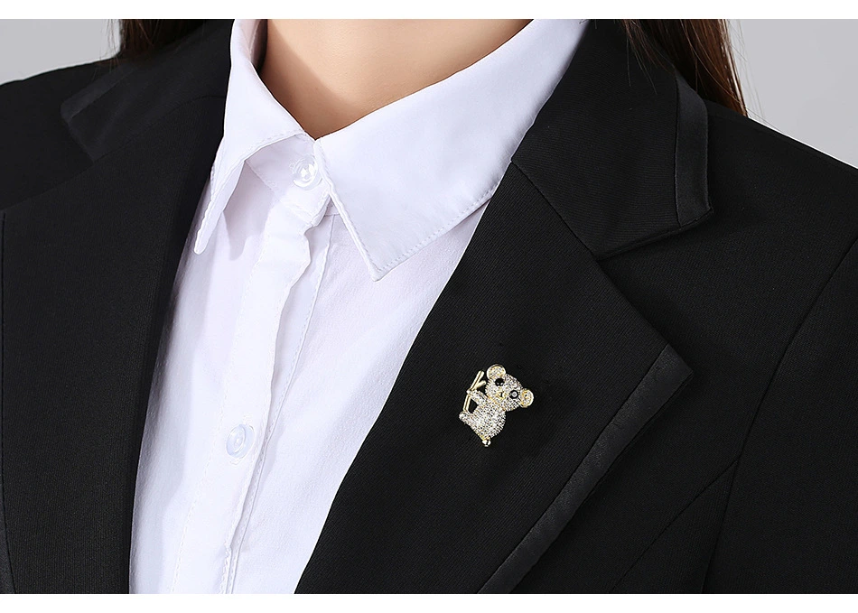 Cute Koala Lovely Cubic Zirconia Brass Brooch