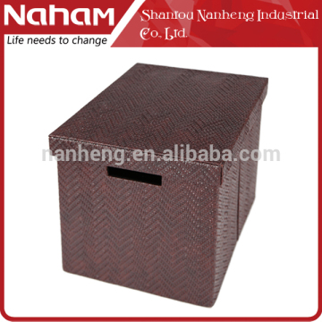 NAHAM brown faux leather storage box