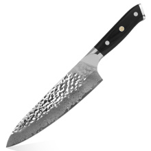 G10 Handle Hammered Blade Damascus Gyuto Knife