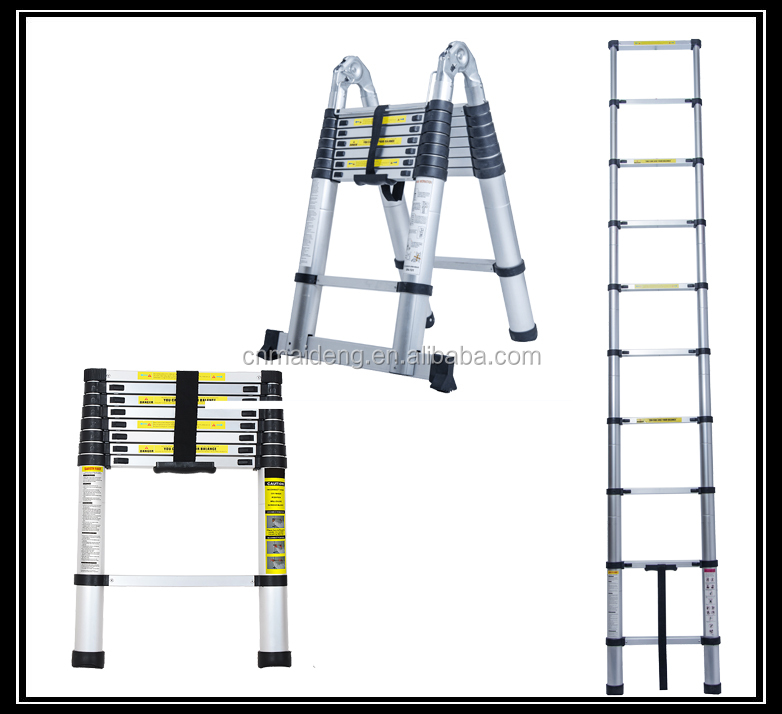 folding aluminum three parts extension ladder escada