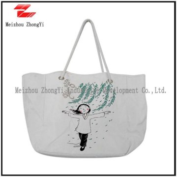 white cotton canvas bag