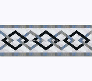 Blue Stone Mixed White Marble Floor Border Design
