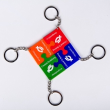 4Pcs Die Cut Puzzle Shape Silicone Keychains