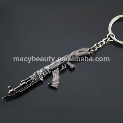 3D metal CF gun key chains