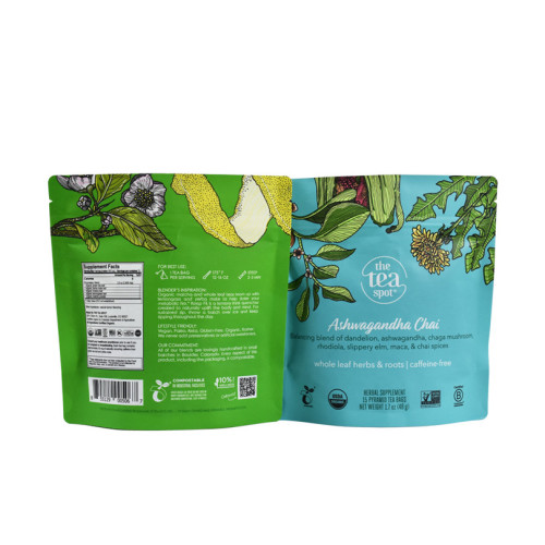 Sellado de calefacción Soporte de té Zipper Bag Biodegradable Pouch