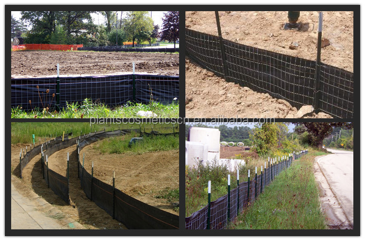 erosion control black geotextile PP Woven Fabric Silt Fence