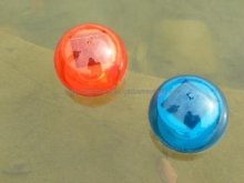 Beautiful solar lanterns floating on the water