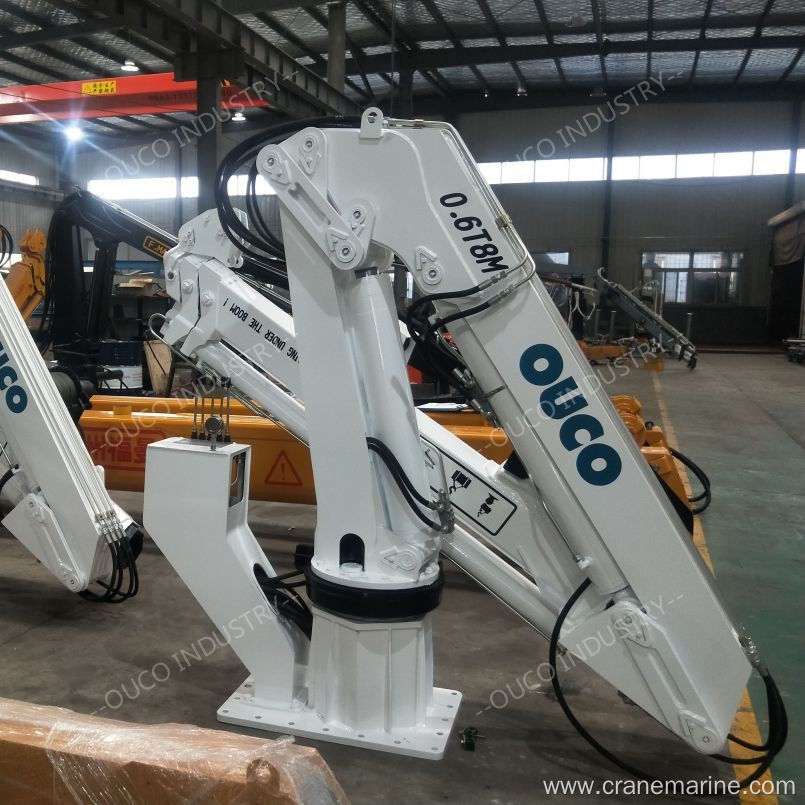 OUCO Hot Product 0.6T8M Knuckle And Telescopic boom Marine Crane Easy Installation