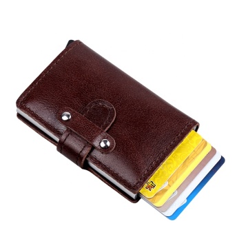 Chinese Wholesaler RFID Blocking Aluminium Leather Wallet