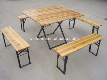 wooden beer table and bench for beer festival
