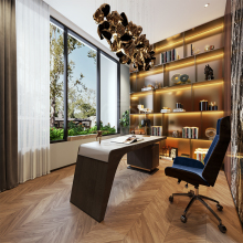 Luxury Home Office Desk Design - 3D Rendering & Interior Design Services