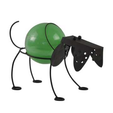 Metal Standing Dog PE Ball Solar Lights