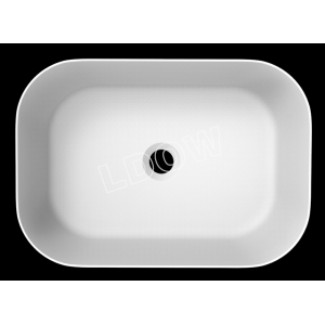 Lavabo da appoggio WB002 superficie solida pietra opaco bianco-460x325x135mm