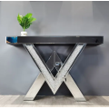 Mesa de varanda de vidro com design moderno de espelho