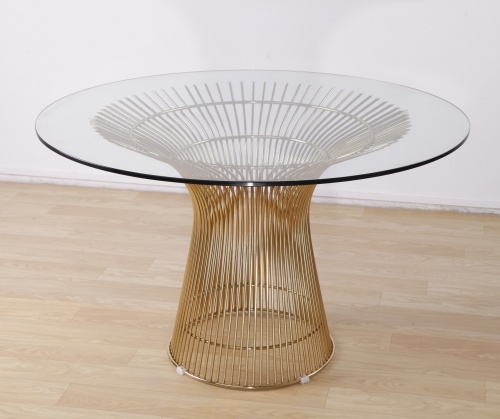 Replika Modern Meja Makan Kawat Emas Warren Platner