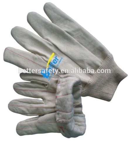 White Warm Fleece Lining Cotton Canvas Work Glove Wholesale