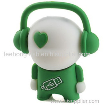 Soft Pvc 3d Cartoon Music Boy Pen Drive?