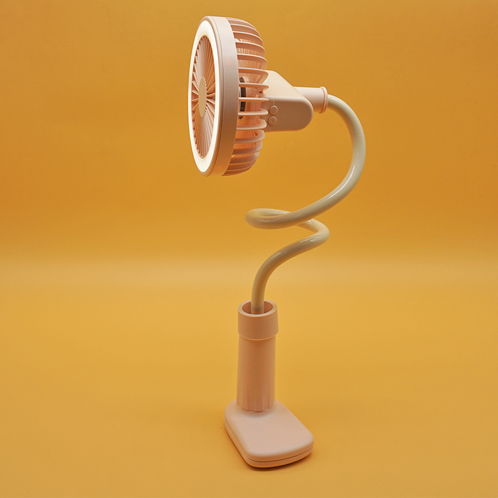 Best summer gift for students USB rechargeable design mini USB desk fan with LED light