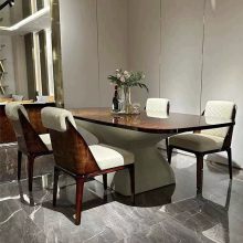 Italian Light Luxury Leather Dining Chairs